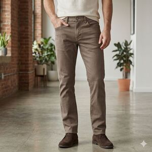 Lucky Brand 410 Athletic Sraight Chino Pants 32x32 Brown Preppy